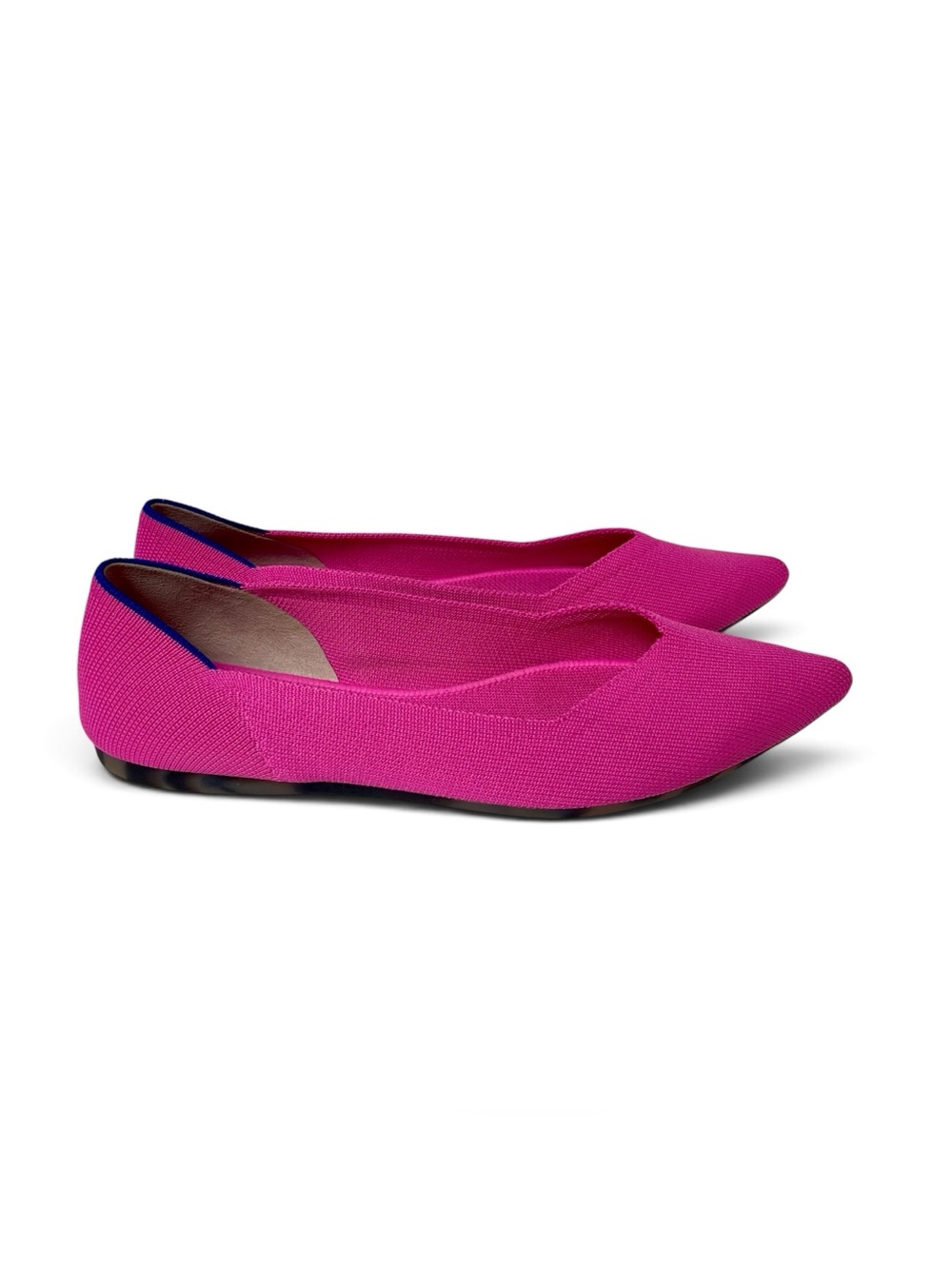 Rothy's Fuchsia Pointed-Toe Flats with Blue Trim worn once!✨ - Picture 3 of 5